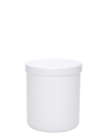Βάζο πλαστικό Λευκό Cylinder 1000ml με πώμα complete