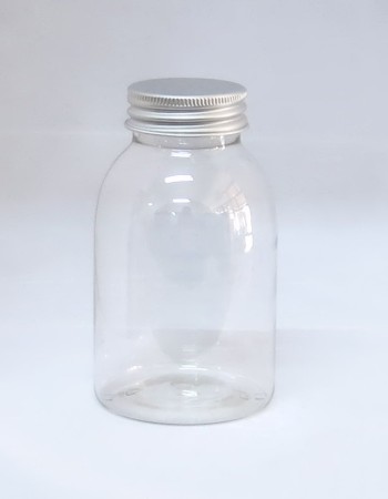 Φιάλη πλαστική pet διάφανη Neville Round 250ml με πώμα αλουμινίου complete
