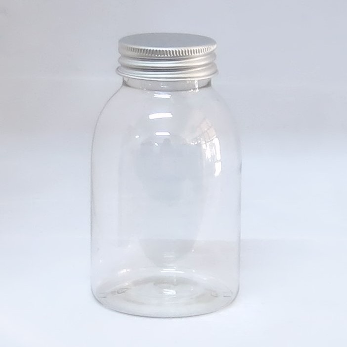 Φιάλη πλαστική pet διάφανη Neville Round 250ml με πώμα αλουμινίου complete