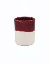 Κεραμικό Δοχείο 200ml Λευκό/DEEP RED
